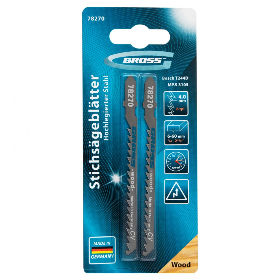 GROSS Сет убодни пили за дрво 2бр T224D 75/4mm