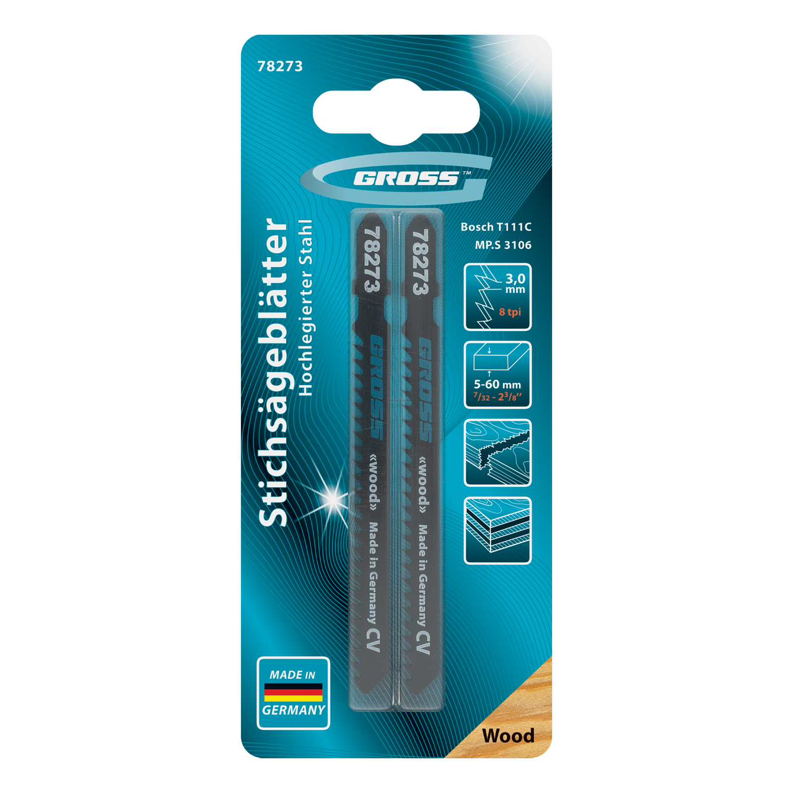 GROSS Сет убодни пили за дрво 2бр T111C 75/3mm