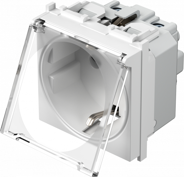 Утичница ШУКО со капак БЕЛА СЈАЈ+ТРАНСПАРЕНТ 2М ВМ11ПТ модул ТЕМ