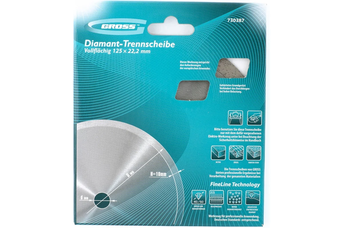 Дијамантски диск 125*22,2mm мокро сечење GROSS