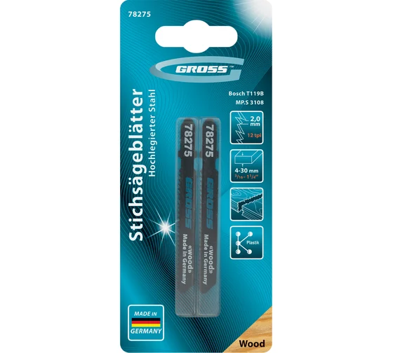 GROSS Сет убодни пили за дрво 2бр T119B 50/2mm