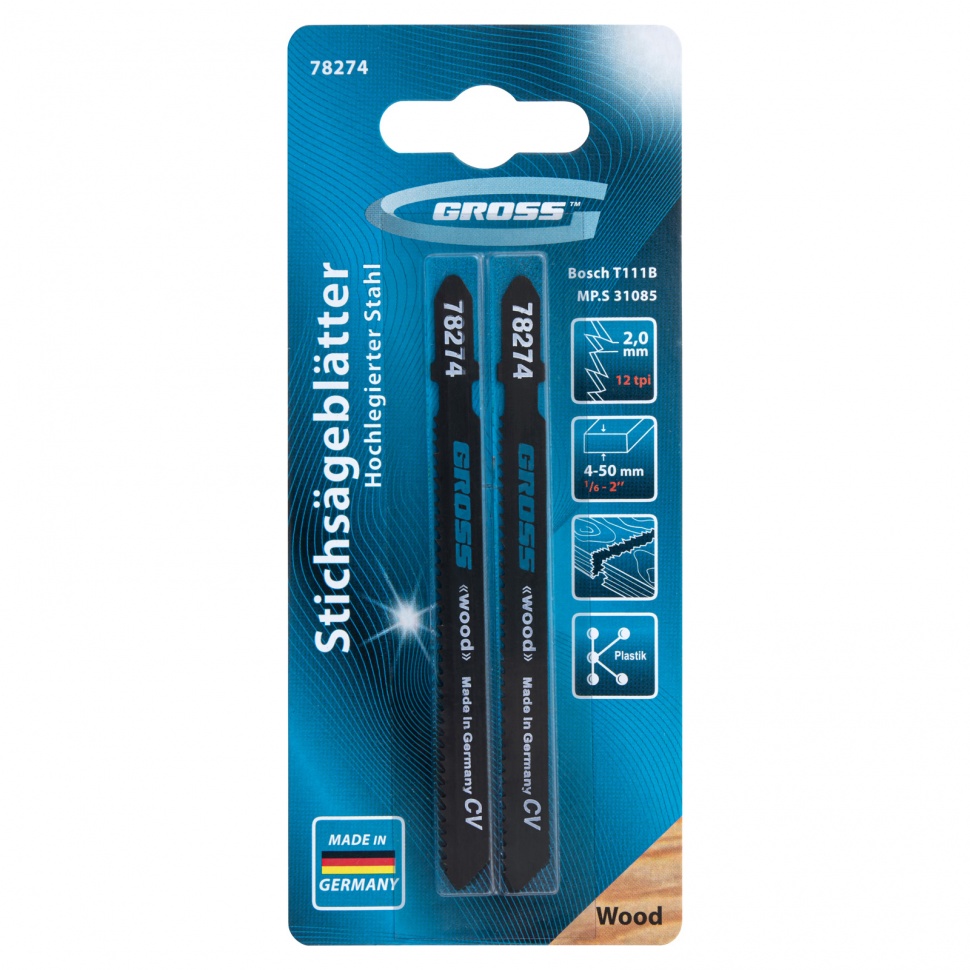 GROSS Сет убодни пили за дрво 2бр T111B 75/2mm