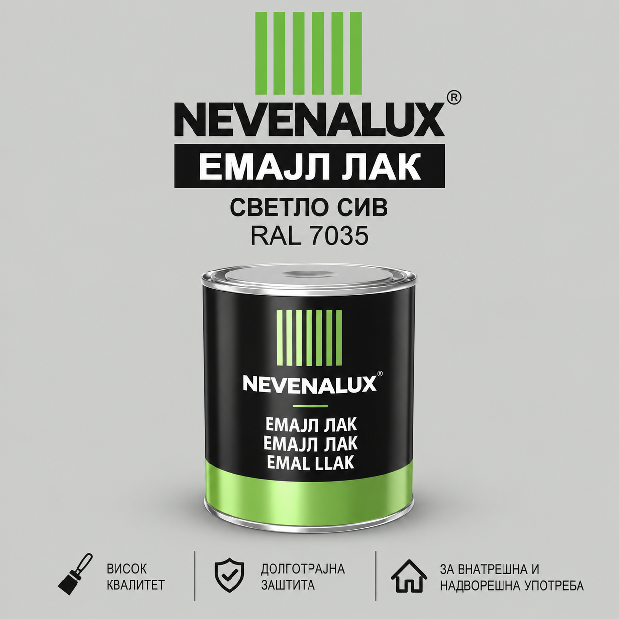 Невена емајл лак светло сив 0.75л